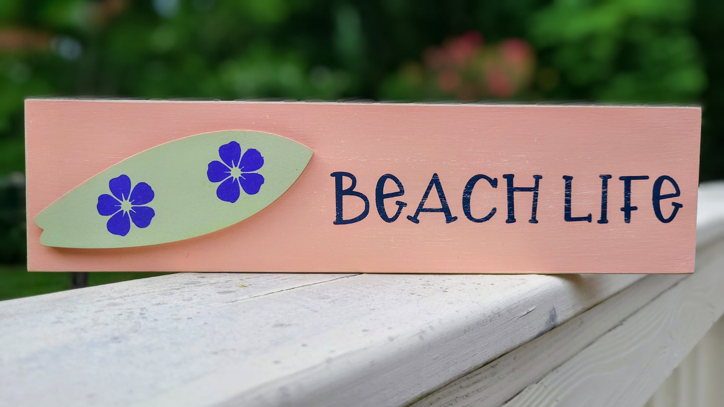 Beach Life Shelf Décor with Surfboard
