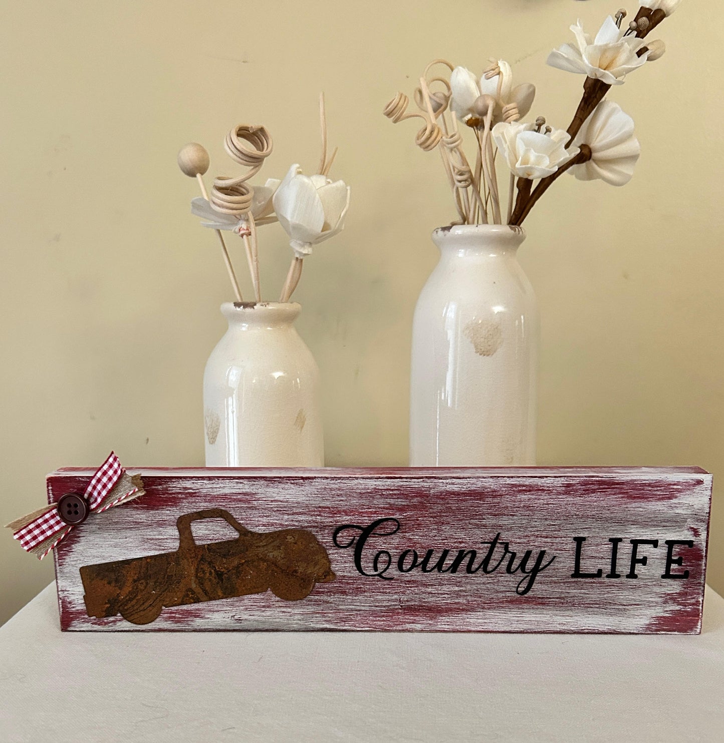 Rustic Crafts/ “Country Life” Shelf Décor