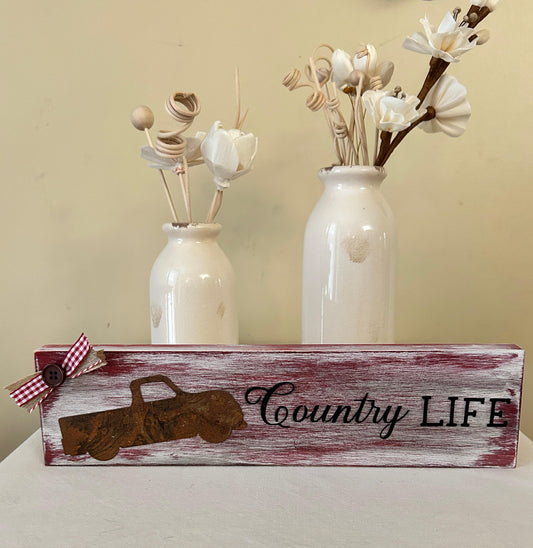 Rustic Crafts/ “Country Life” Shelf Décor