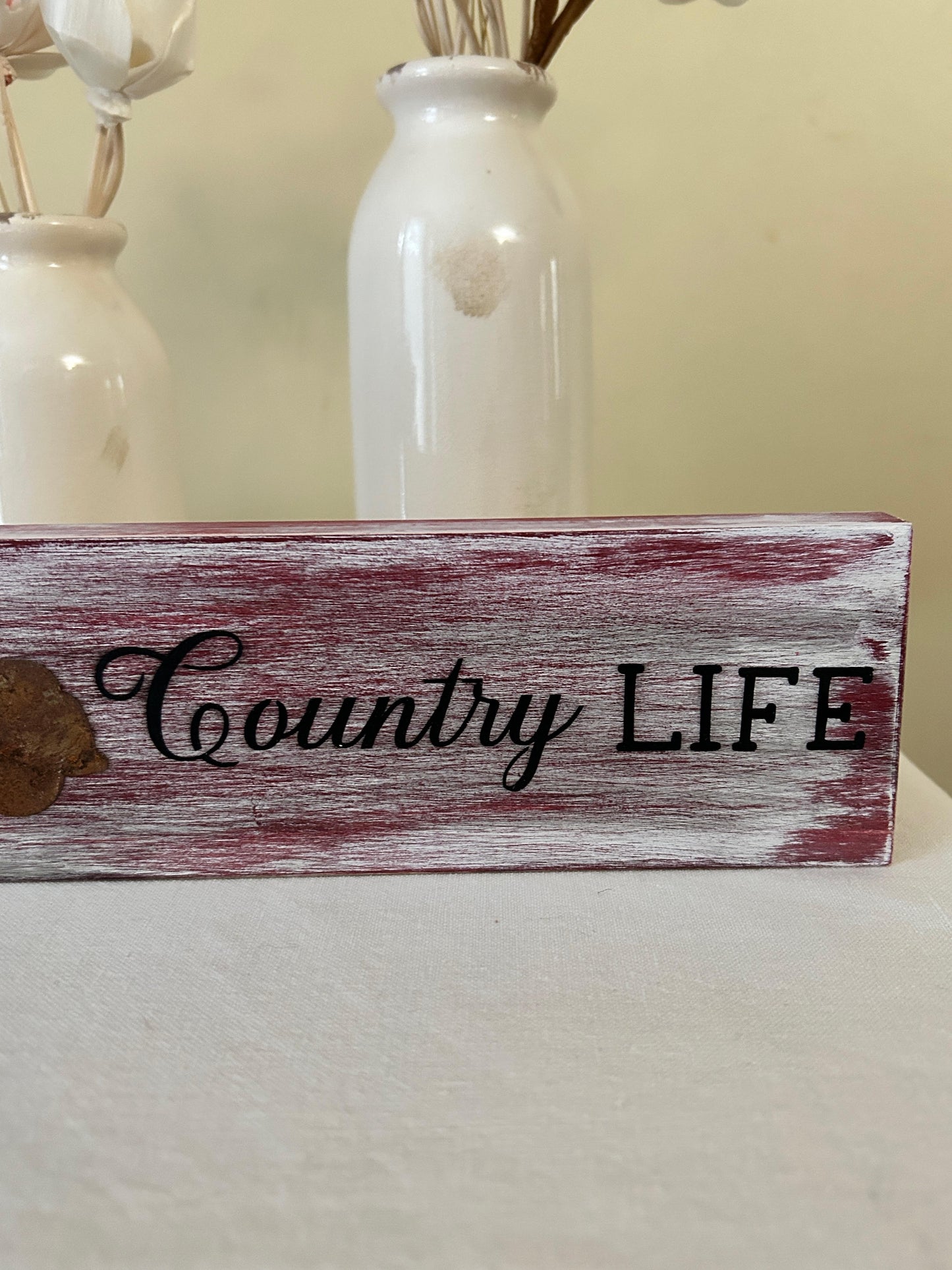 Rustic Crafts/ “Country Life” Shelf Décor