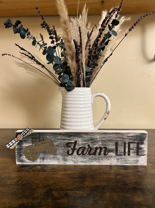 Rustic Crafts/ “Farm Life” with Tractor Shelf Décor