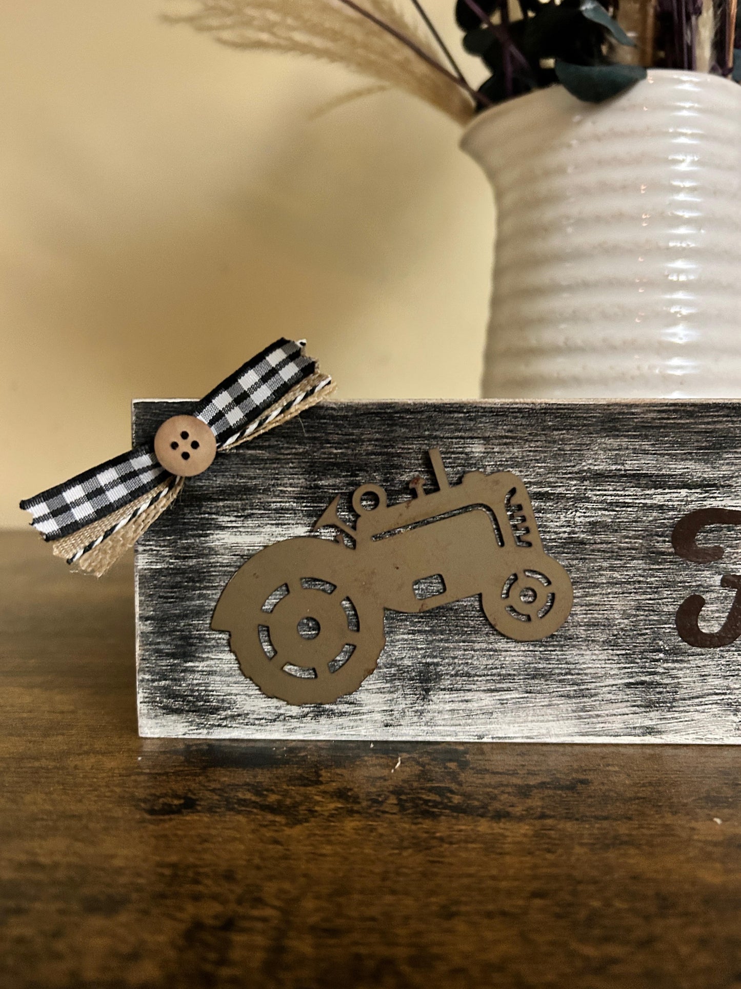 Rustic Crafts/ “Farm Life” with Tractor Shelf Décor