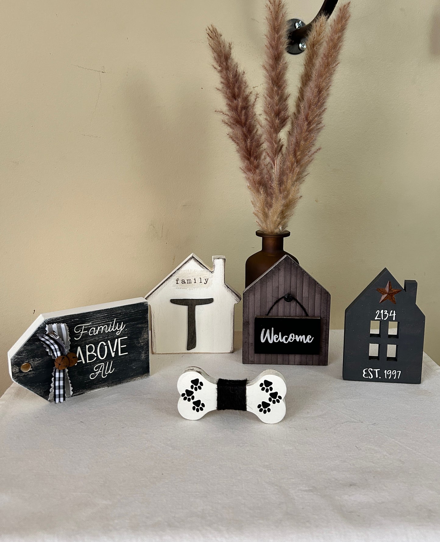 Rustic Crafts/Personalized “Home” Shelf Décor Set