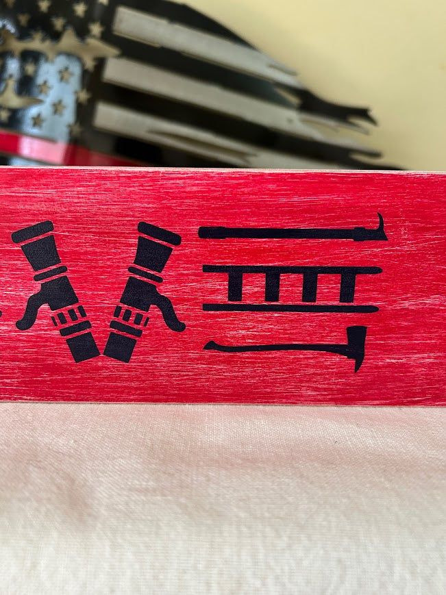 Firefighter Rustic Crafts/Firefighter “Love” Shelf Décor