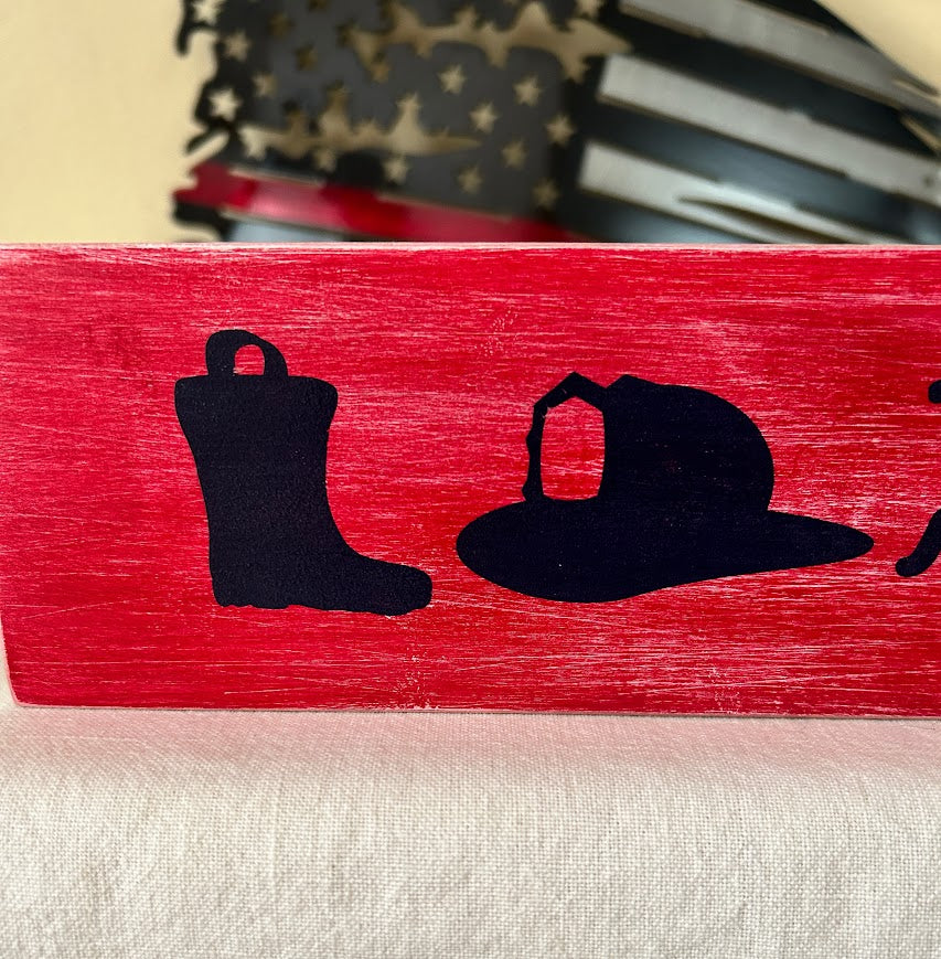 Firefighter Rustic Crafts/Firefighter “Love” Shelf Décor