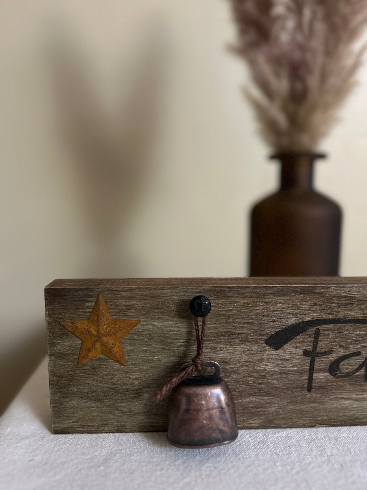 Rustic Crafts/ “Farm Life" with Cowbell Shelf Décor